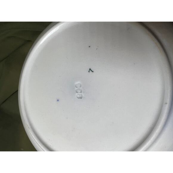 Antique Blue Flow Lancaster New Wharf Pottery 1891 Round Serving Dish England - Picture 4 of 8